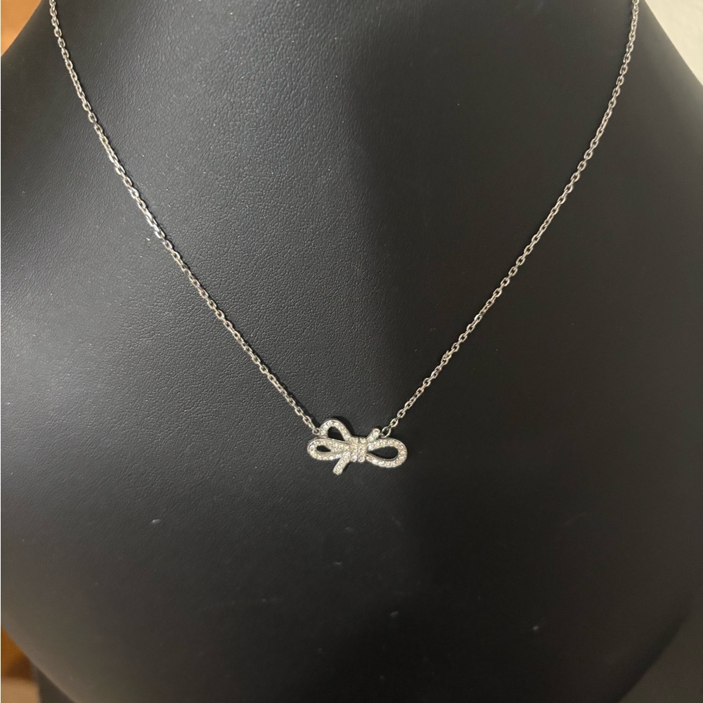 Swarovski Silver Bow Necklace